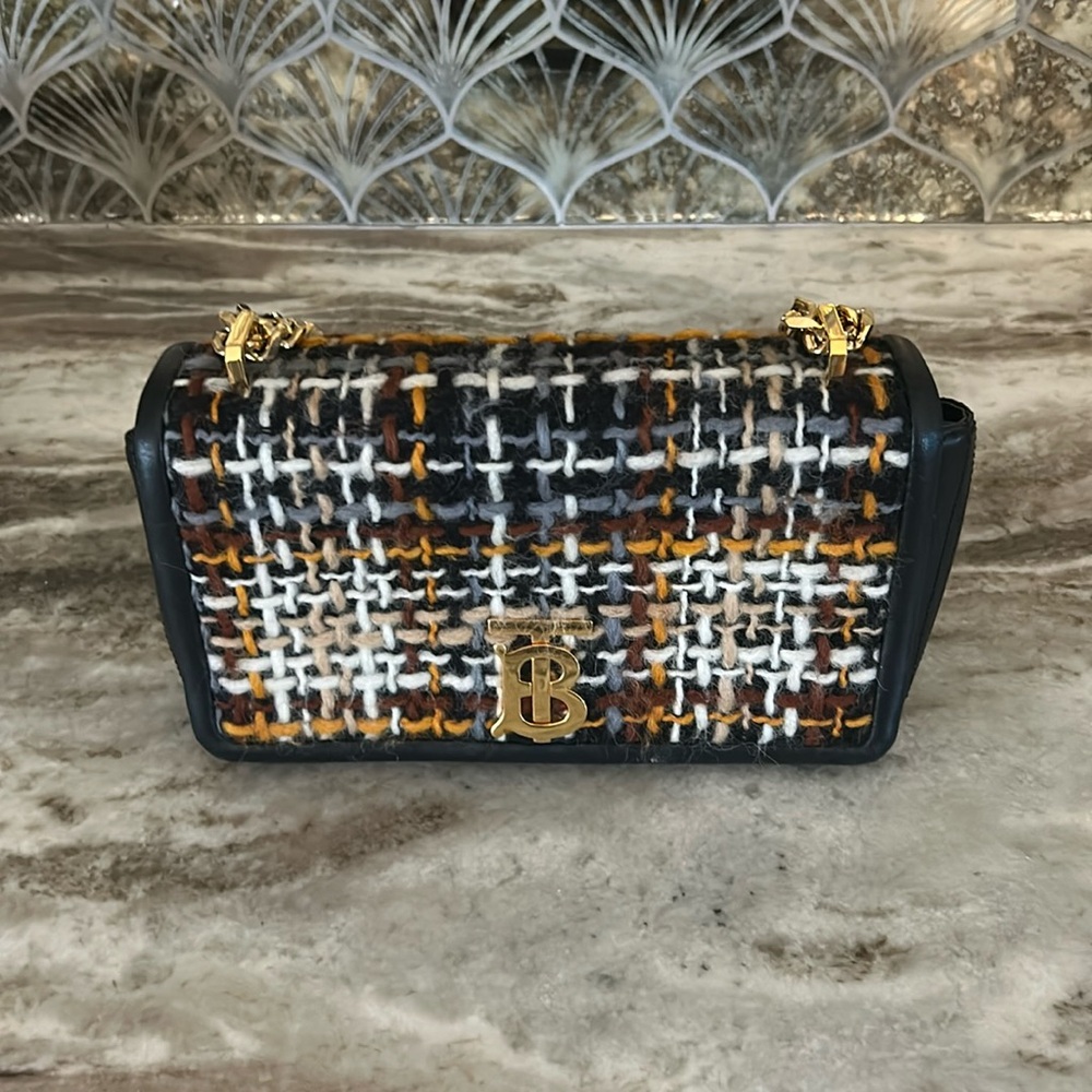 Burberry Lola Tweed Shoulder Bag